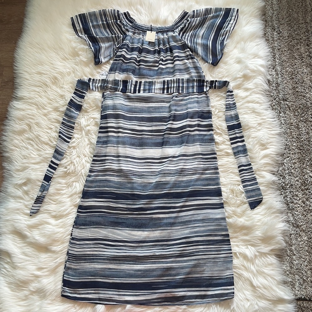 NWT Trina Turk “San Onofre” Indigo Off-The-Shoulder Maxi Dress - Picture 10 of 14